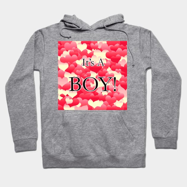 It's A Boy! Red Hearts Hoodie by BlakCircleGirl